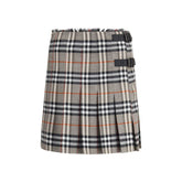 Burberry Gray Wool Mini Skirt
